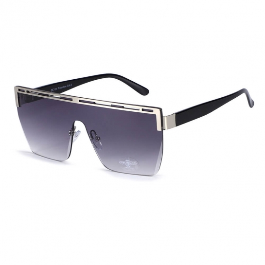 Damskie okulary przeciwsłoneczne Glamour półramkowe kwadratowe pełne szkło SKK-04A